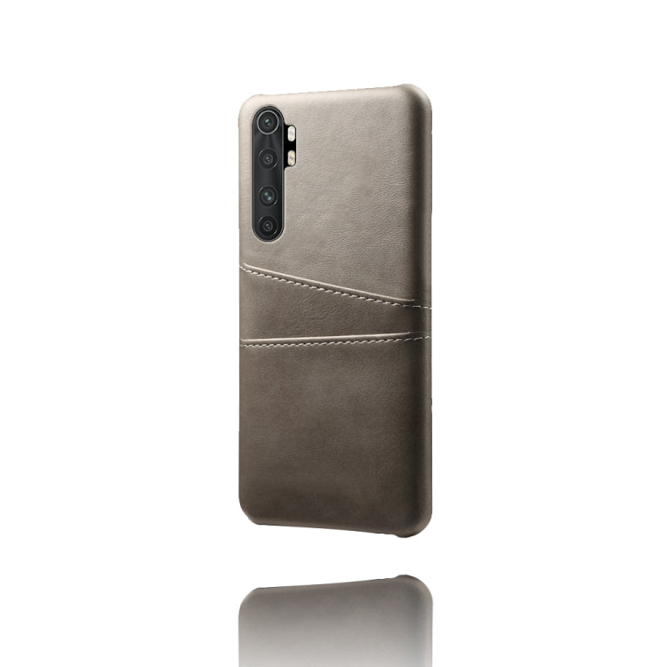 For Xiaomi Mi Note 10 Lite Calf Texture PC + PU Leather Back Cover Shockproof Case with Dual Card Slots