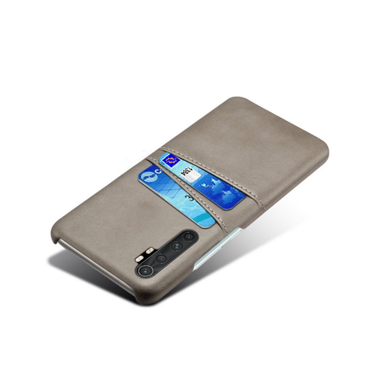 For Xiaomi Mi Note 10 Lite Calf Texture PC + PU Leather Back Cover Shockproof Case with Dual Card Slots