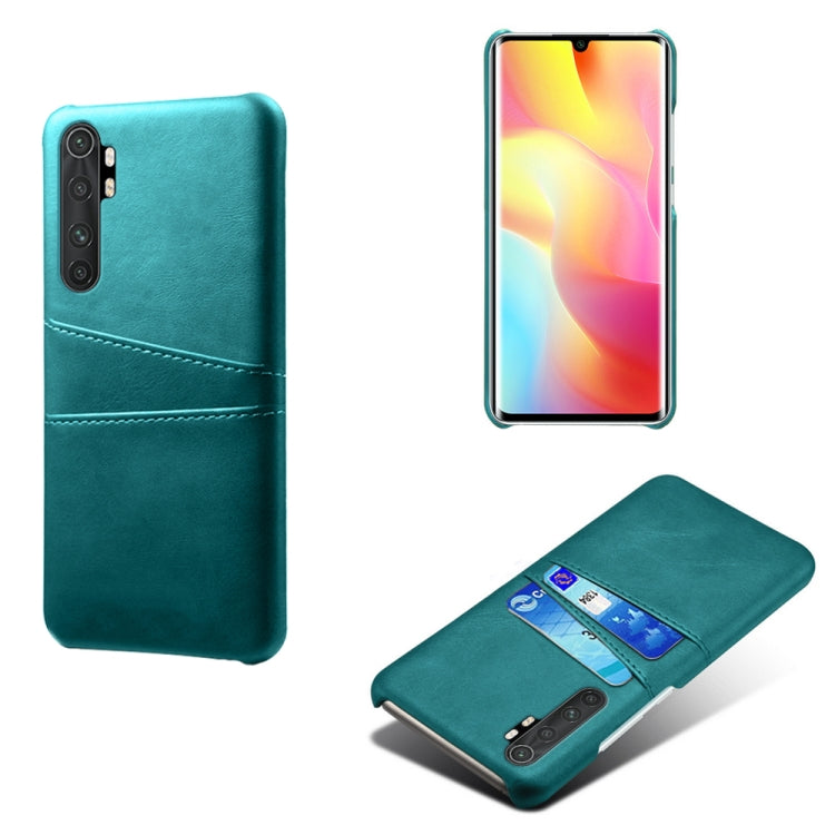 For Xiaomi Mi Note 10 Lite Calf Texture PC + PU Leather Back Cover Shockproof Case with Dual Card Slots