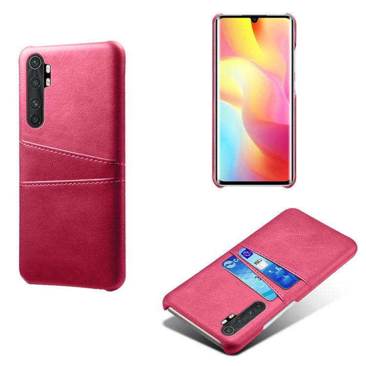 For Xiaomi Mi Note 10 Lite Calf Texture PC + PU Leather Back Cover Shockproof Case with Dual Card Slots