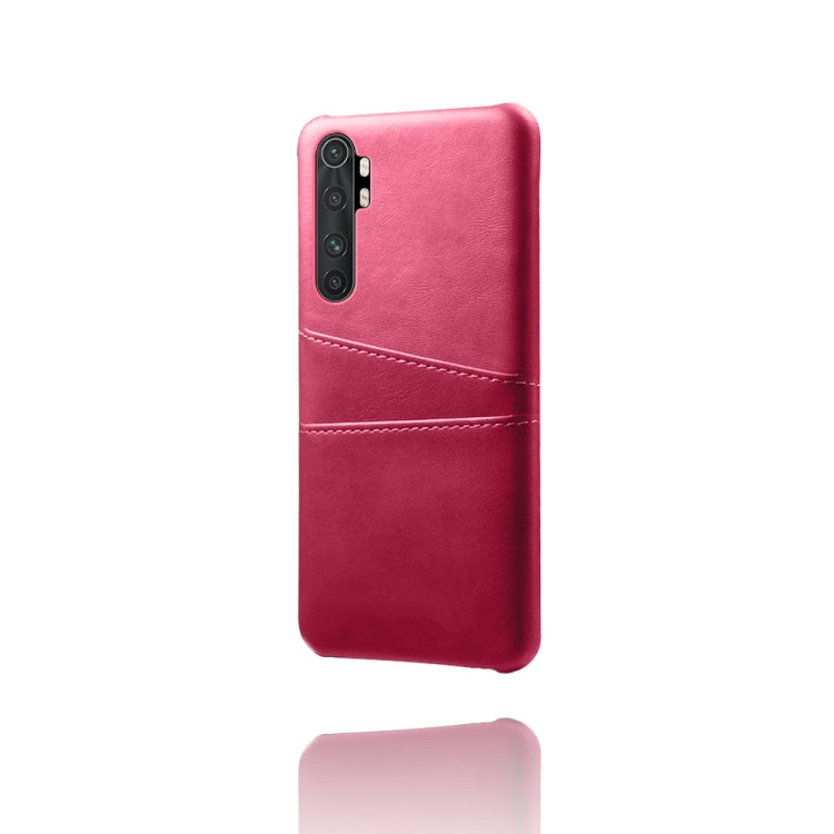 For Xiaomi Mi Note 10 Lite Calf Texture PC + PU Leather Back Cover Shockproof Case with Dual Card Slots