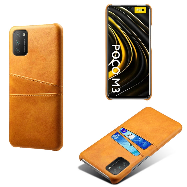For Xiaomi Poco M3 Calf Texture PC + PU Leather Back Cover Shockproof Case with Dual Card Slots