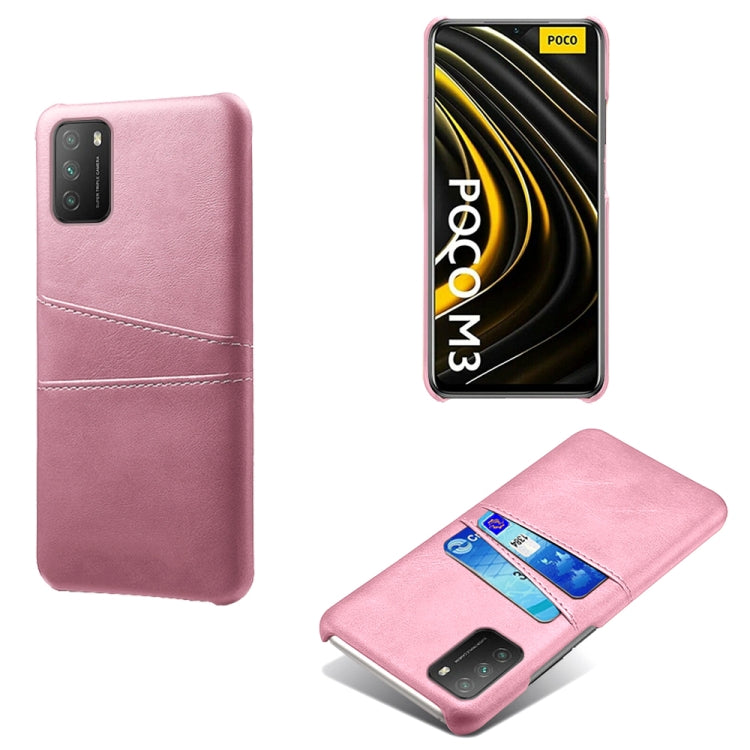For Xiaomi Poco M3 Calf Texture PC + PU Leather Back Cover Shockproof Case with Dual Card Slots