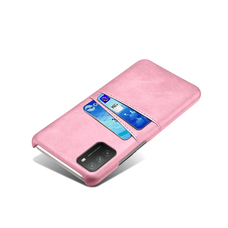 For Xiaomi Poco M3 Calf Texture PC + PU Leather Back Cover Shockproof Case with Dual Card Slots