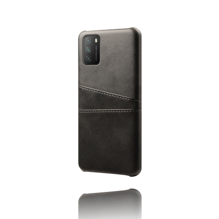 For Xiaomi Poco M3 Calf Texture PC + PU Leather Back Cover Shockproof Case with Dual Card Slots