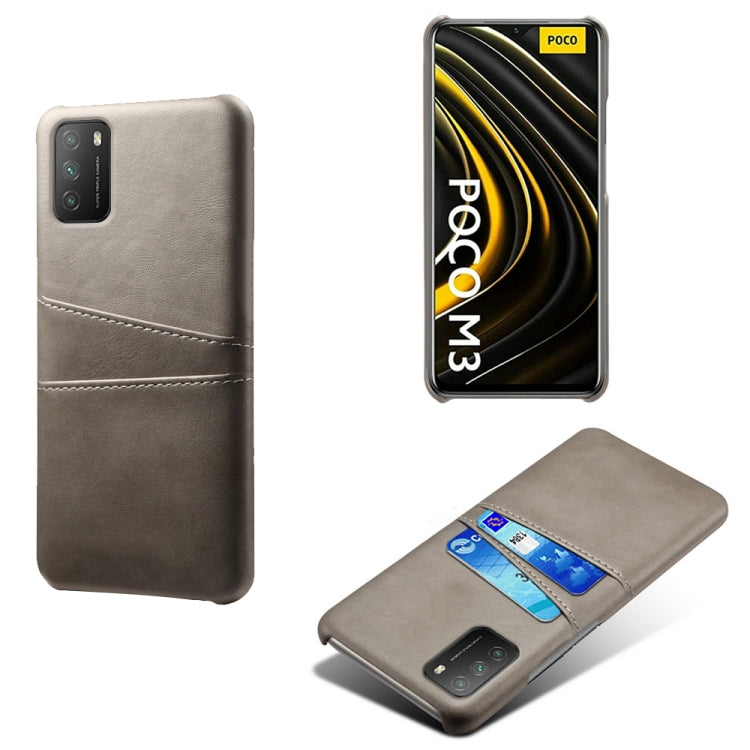 For Xiaomi Poco M3 Calf Texture PC + PU Leather Back Cover Shockproof Case with Dual Card Slots