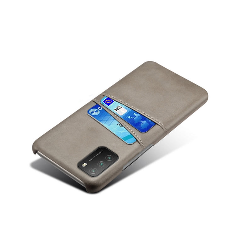 For Xiaomi Poco M3 Calf Texture PC + PU Leather Back Cover Shockproof Case with Dual Card Slots