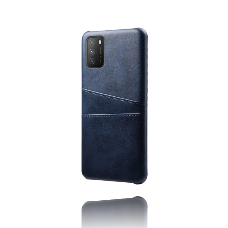 For Xiaomi Poco M3 Calf Texture PC + PU Leather Back Cover Shockproof Case with Dual Card Slots