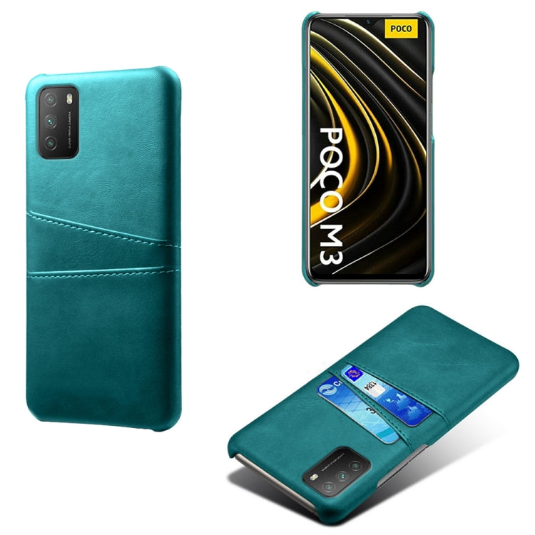 For Xiaomi Poco M3 Calf Texture PC + PU Leather Back Cover Shockproof Case with Dual Card Slots