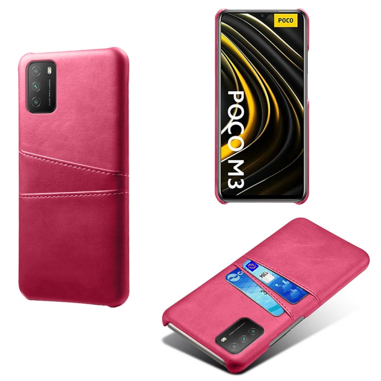 For Xiaomi Poco M3 Calf Texture PC + PU Leather Back Cover Shockproof Case with Dual Card Slots