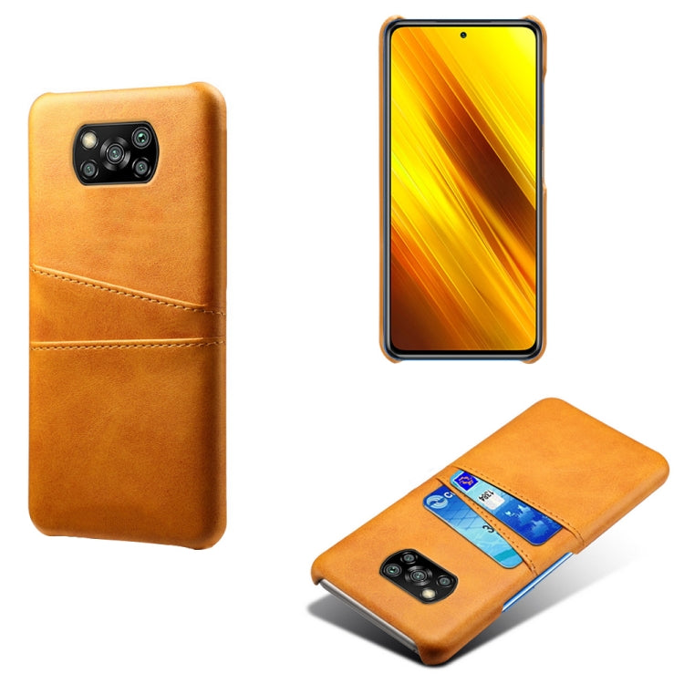 For Xiaomi Poco X3 Calf Texture PC + PU Leather Back Cover Shockproof Case with Dual Card Slots