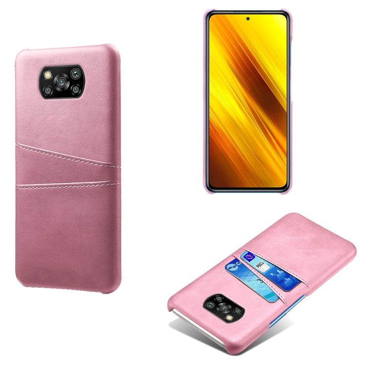 For Xiaomi Poco X3 Calf Texture PC + PU Leather Back Cover Shockproof Case with Dual Card Slots