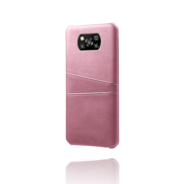 For Xiaomi Poco X3 Calf Texture PC + PU Leather Back Cover Shockproof Case with Dual Card Slots