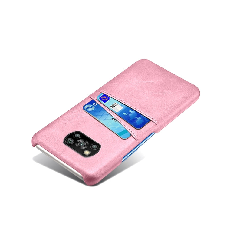 For Xiaomi Poco X3 Calf Texture PC + PU Leather Back Cover Shockproof Case with Dual Card Slots