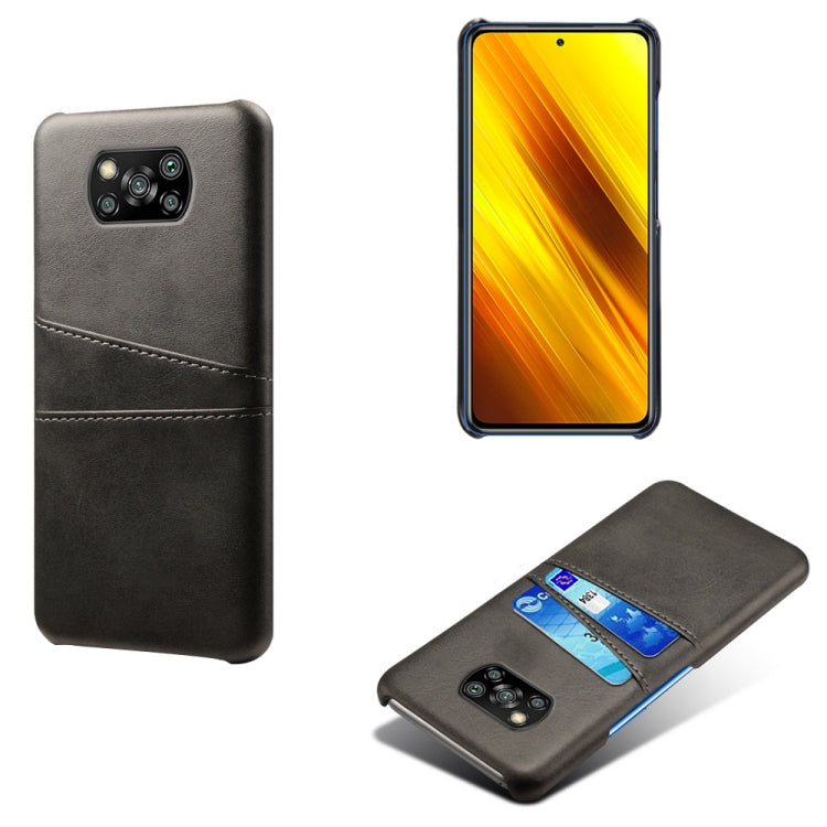 For Xiaomi Poco X3 Calf Texture PC + PU Leather Back Cover Shockproof Case with Dual Card Slots
