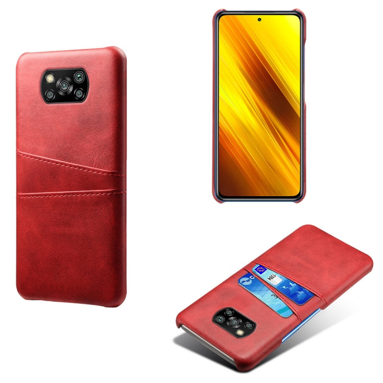 For Xiaomi Poco X3 Calf Texture PC + PU Leather Back Cover Shockproof Case with Dual Card Slots