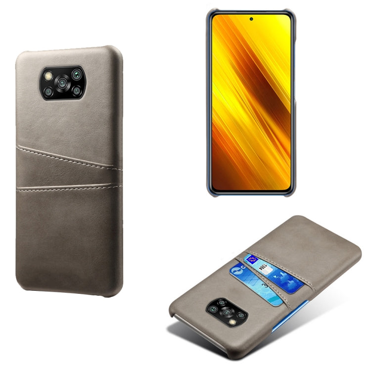 For Xiaomi Poco X3 Calf Texture PC + PU Leather Back Cover Shockproof Case with Dual Card Slots