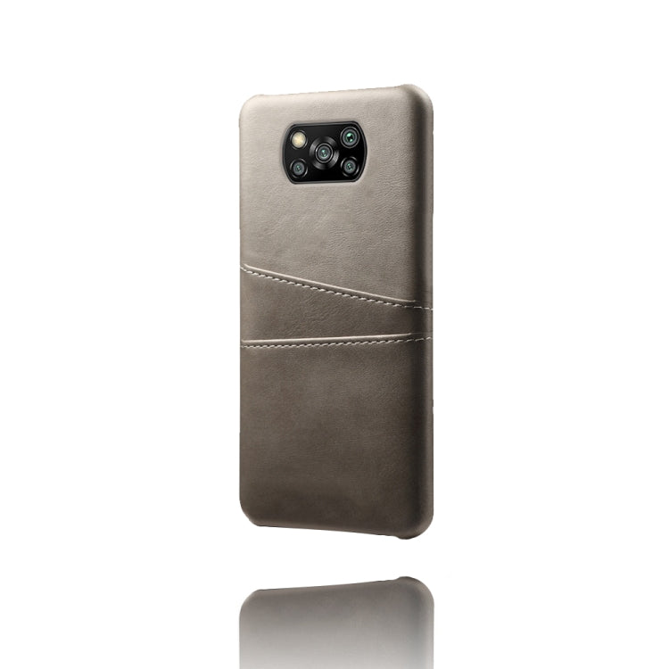 For Xiaomi Poco X3 Calf Texture PC + PU Leather Back Cover Shockproof Case with Dual Card Slots