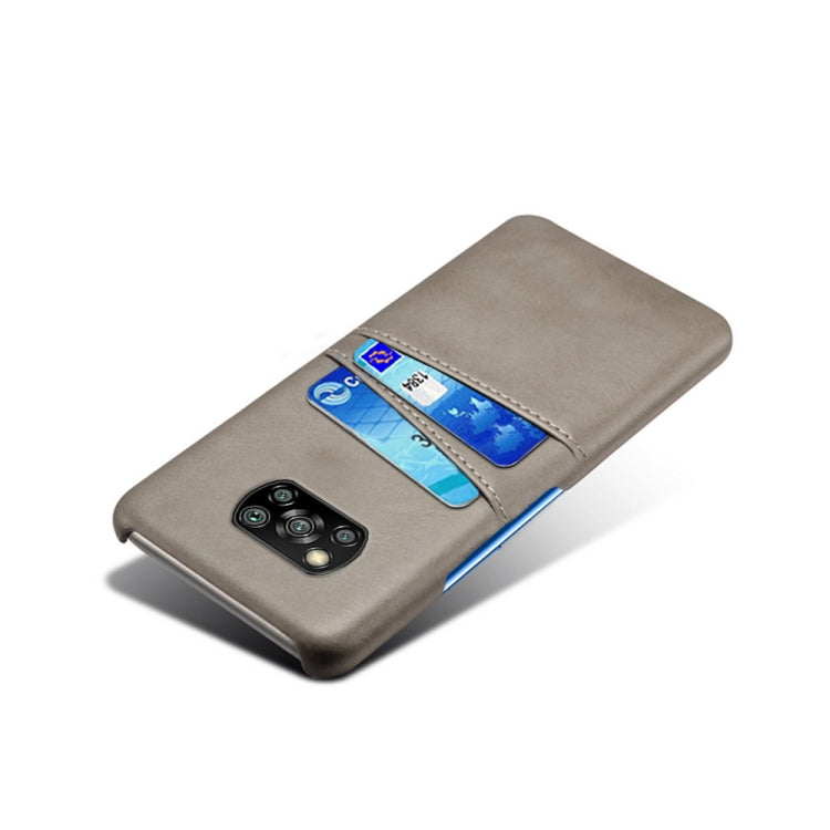 For Xiaomi Poco X3 Calf Texture PC + PU Leather Back Cover Shockproof Case with Dual Card Slots