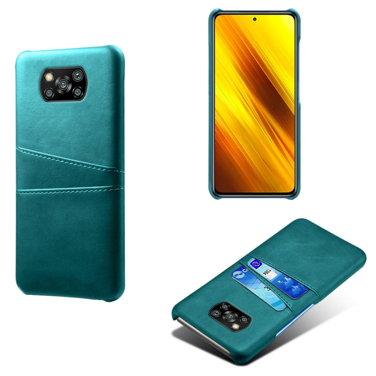 For Xiaomi Poco X3 Calf Texture PC + PU Leather Back Cover Shockproof Case with Dual Card Slots