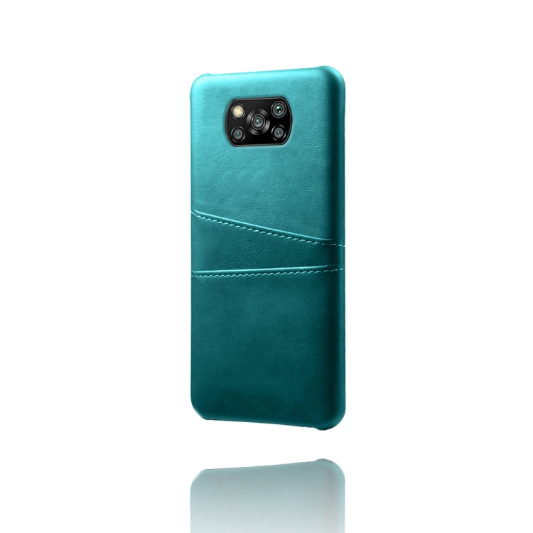 For Xiaomi Poco X3 Calf Texture PC + PU Leather Back Cover Shockproof Case with Dual Card Slots