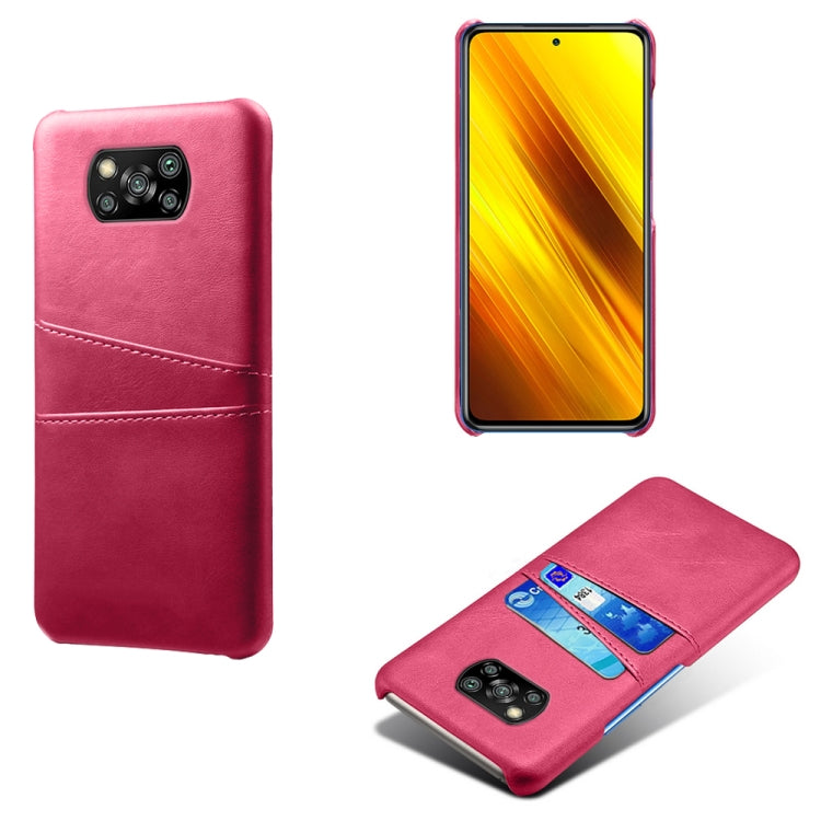 For Xiaomi Poco X3 Calf Texture PC + PU Leather Back Cover Shockproof Case with Dual Card Slots
