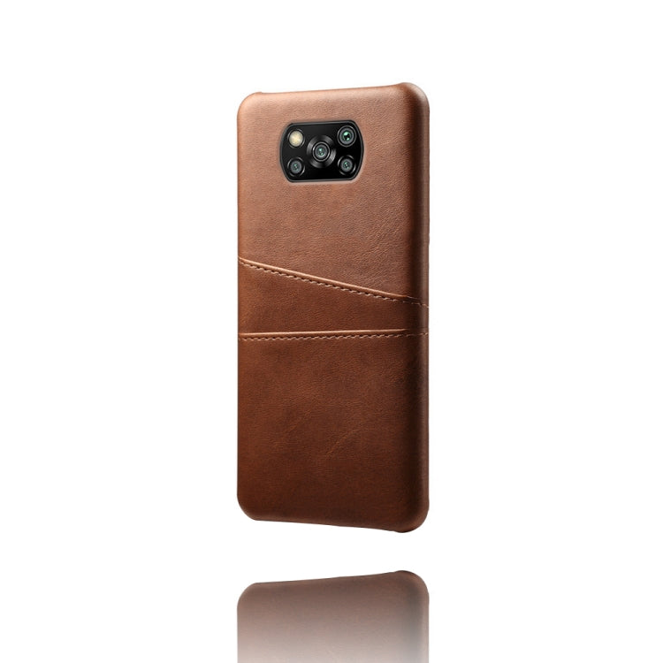 For Xiaomi Poco X3 Calf Texture PC + PU Leather Back Cover Shockproof Case with Dual Card Slots