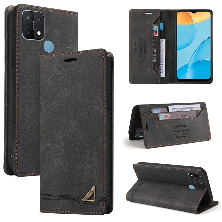 For OPPO A15s / A15 Skin Feel Anti-theft Brush Horizontal Flip Leather Case with Holder & Card Slots & Wallet
