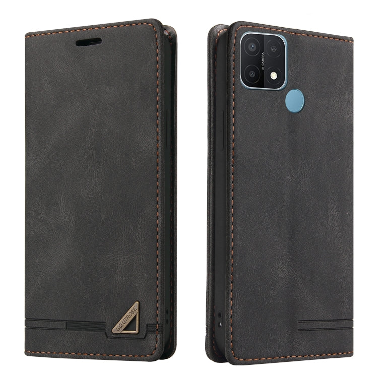 For OPPO A15s / A15 Skin Feel Anti-theft Brush Horizontal Flip Leather Case with Holder & Card Slots & Wallet