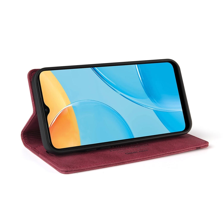 For OPPO A15s / A15 Skin Feel Anti-theft Brush Horizontal Flip Leather Case with Holder & Card Slots & Wallet