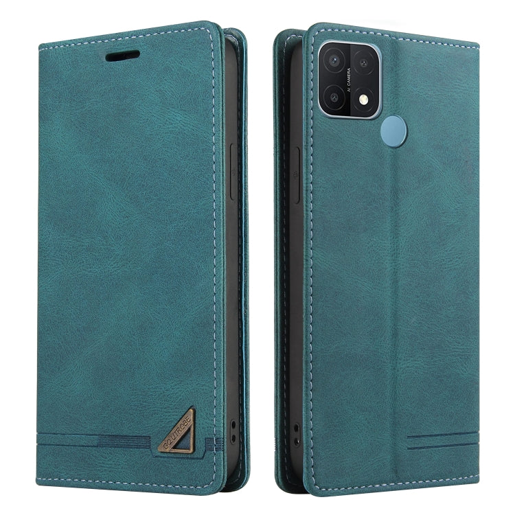 For OPPO A15s / A15 Skin Feel Anti-theft Brush Horizontal Flip Leather Case with Holder & Card Slots & Wallet