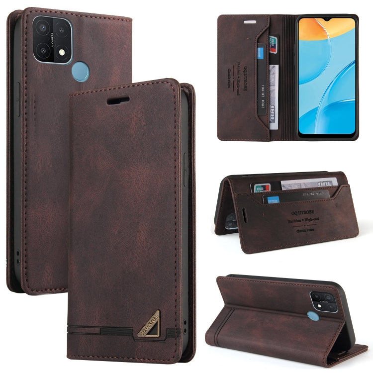 For OPPO A15s / A15 Skin Feel Anti-theft Brush Horizontal Flip Leather Case with Holder & Card Slots & Wallet