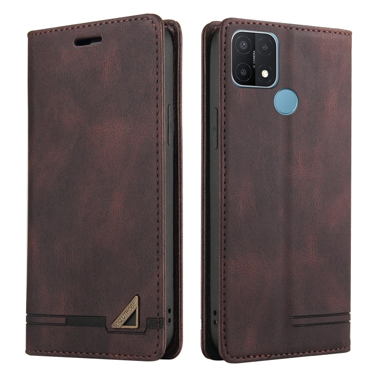 For OPPO A15s / A15 Skin Feel Anti-theft Brush Horizontal Flip Leather Case with Holder & Card Slots & Wallet