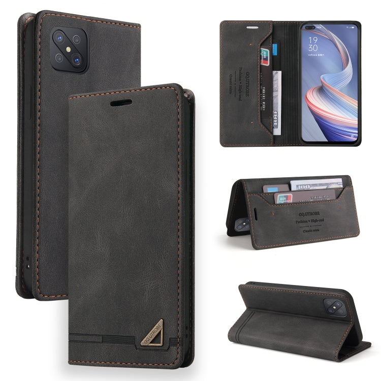 For OPPO A92S Skin Feel Anti-theft Brush Horizontal Flip Leather Case with Holder & Card Slots & Wallet