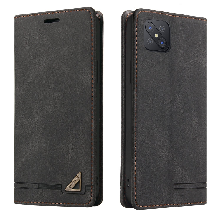 For OPPO A92S Skin Feel Anti-theft Brush Horizontal Flip Leather Case with Holder & Card Slots & Wallet