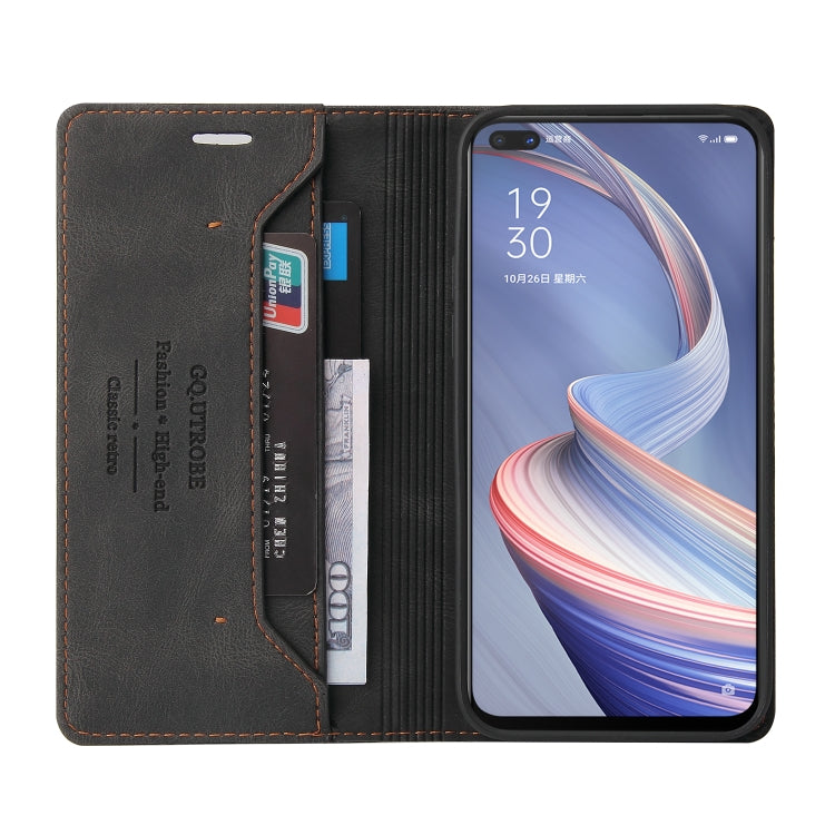 For OPPO A92S Skin Feel Anti-theft Brush Horizontal Flip Leather Case with Holder & Card Slots & Wallet