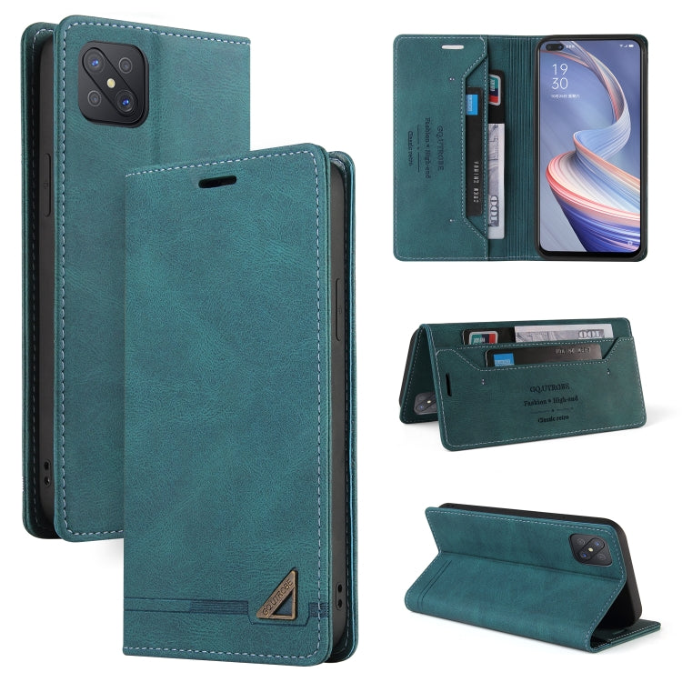 For OPPO A92S Skin Feel Anti-theft Brush Horizontal Flip Leather Case with Holder & Card Slots & Wallet