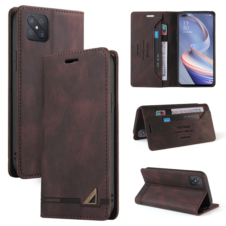 For OPPO A92S Skin Feel Anti-theft Brush Horizontal Flip Leather Case with Holder & Card Slots & Wallet
