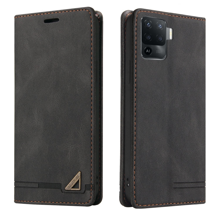 For OPPO A94 Skin Feel Anti-theft Brush Horizontal Flip Leather Case with Holder & Card Slots & Wallet