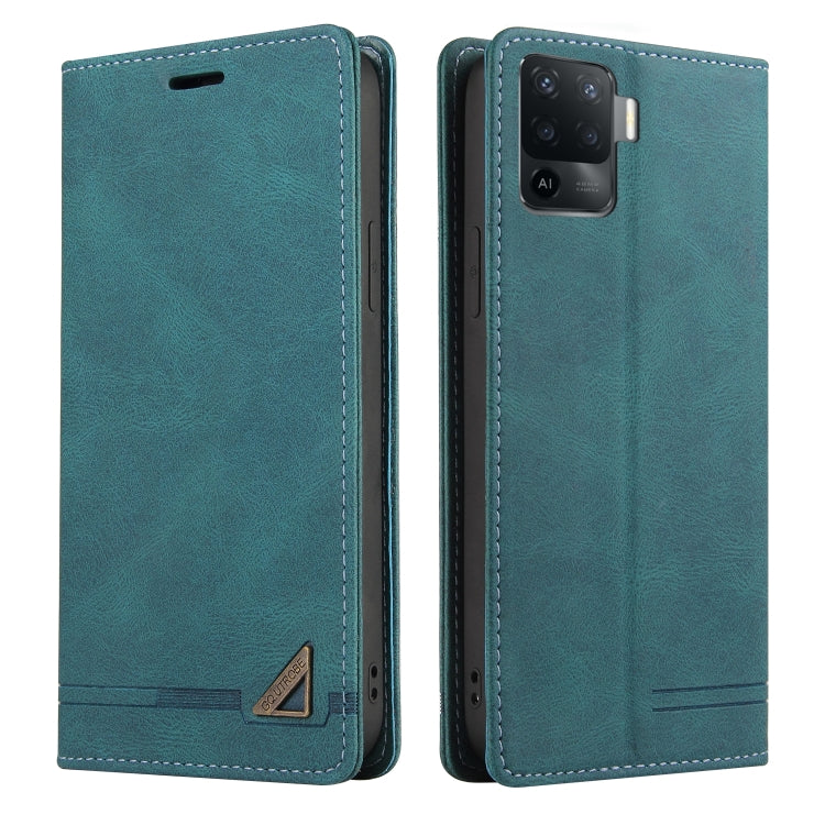 For OPPO A94 Skin Feel Anti-theft Brush Horizontal Flip Leather Case with Holder & Card Slots & Wallet
