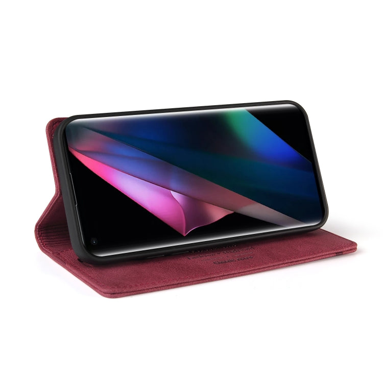 For OPPO Find X3 Pro Skin Feel Anti-theft Brush Horizontal Flip Leather Case with Holder & Card Slots & Wallet