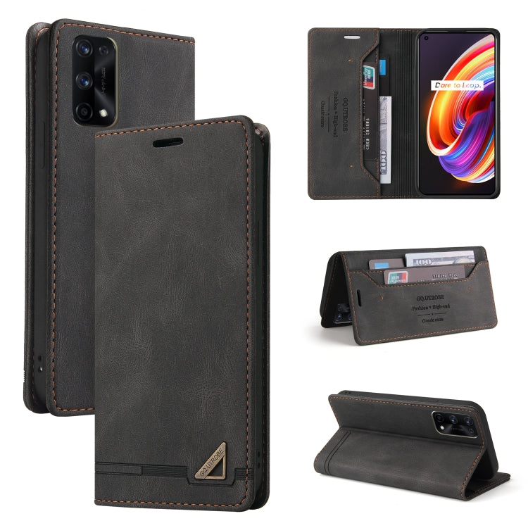 For OPPO Realme 7 Pro Skin Feel Anti-theft Brush Horizontal Flip Leather Case with Holder & Card Slots & Wallet