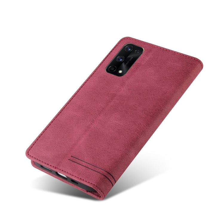 For OPPO Realme 7 Pro Skin Feel Anti-theft Brush Horizontal Flip Leather Case with Holder & Card Slots & Wallet