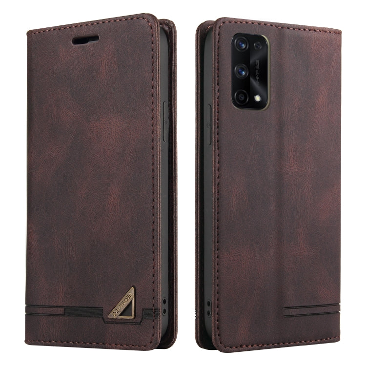 For OPPO Realme 7 Pro Skin Feel Anti-theft Brush Horizontal Flip Leather Case with Holder & Card Slots & Wallet