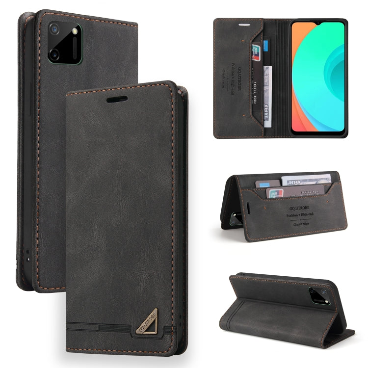 For OPPO Realme C11 Skin Feel Anti-theft Brush Horizontal Flip Leather Case with Holder & Card Slots & Wallet