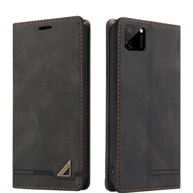 For OPPO Realme C11 Skin Feel Anti-theft Brush Horizontal Flip Leather Case with Holder & Card Slots & Wallet