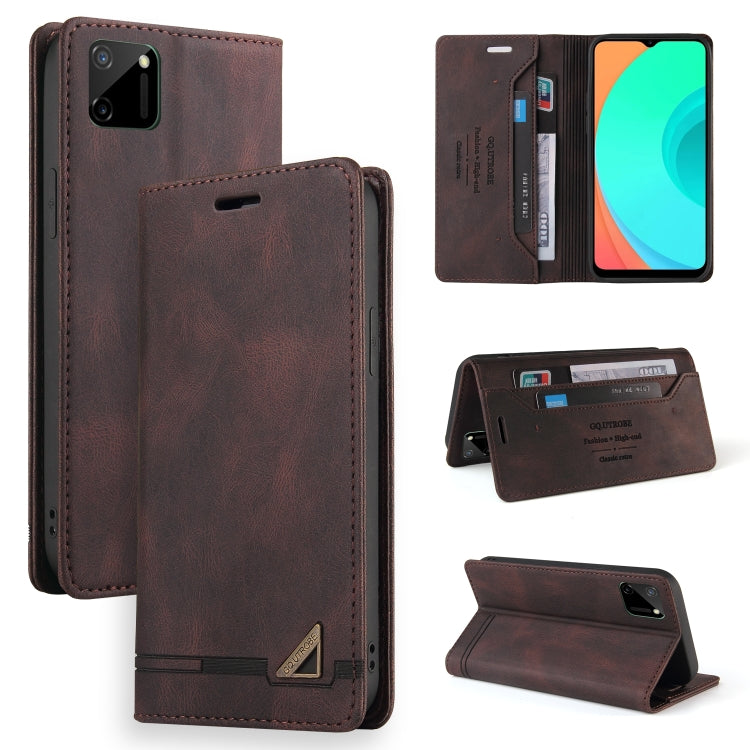 For OPPO Realme C11 Skin Feel Anti-theft Brush Horizontal Flip Leather Case with Holder & Card Slots & Wallet