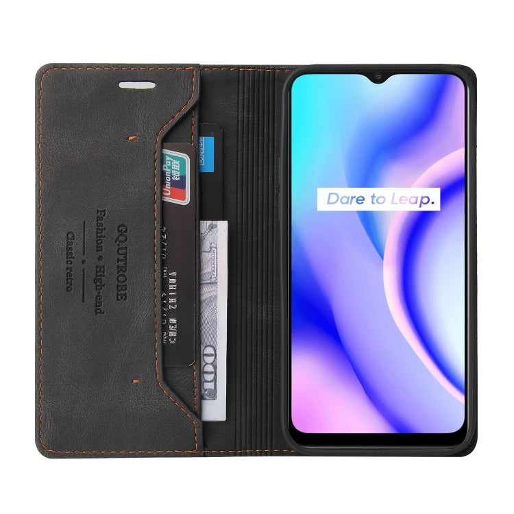 For OPPO Realme C15 Skin Feel Anti-theft Brush Horizontal Flip Leather Case with Holder & Card Slots & Wallet