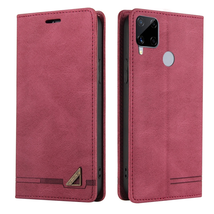For OPPO Realme C15 Skin Feel Anti-theft Brush Horizontal Flip Leather Case with Holder & Card Slots & Wallet