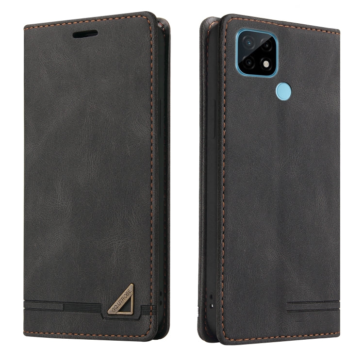 For OPPO Realme C21 Skin Feel Anti-theft Brush Horizontal Flip Leather Case with Holder & Card Slots & Wallet